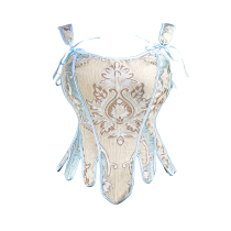 Palace Retro Jacquard Fishbone Corset Strap bondage Vest Jacket the medieval French style collection waist up to the outside