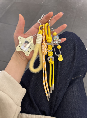 檀健次TJC黄色字母可爱包包配饰可放照片应援色周边可放照片裤挂