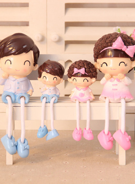 可爱风吊脚娃娃一家米菲装饰品