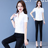 White-collar summer professional workwear style Korean style short-sleeved shirt