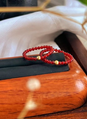 原创设计天然鸽血红玉髓红玛瑙戒指指环尾戒配饰支持复检