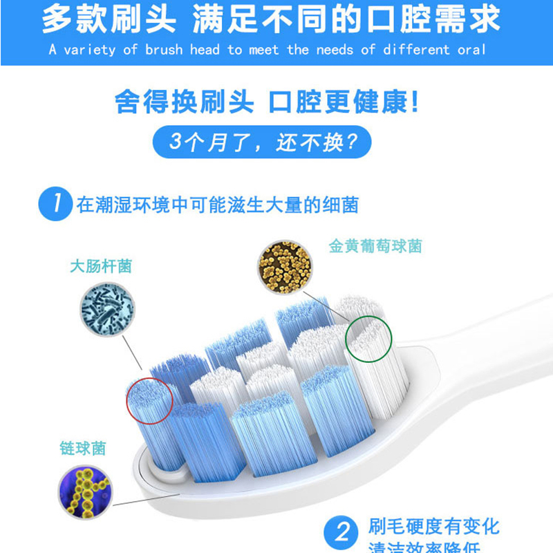 适用飞利浦电动牙刷头HX3110/3120a/3130/3210/3215/3216/3220a - 图2