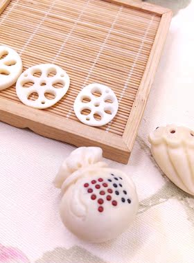 diy天然吊坠项链饰品象牙果雕刻