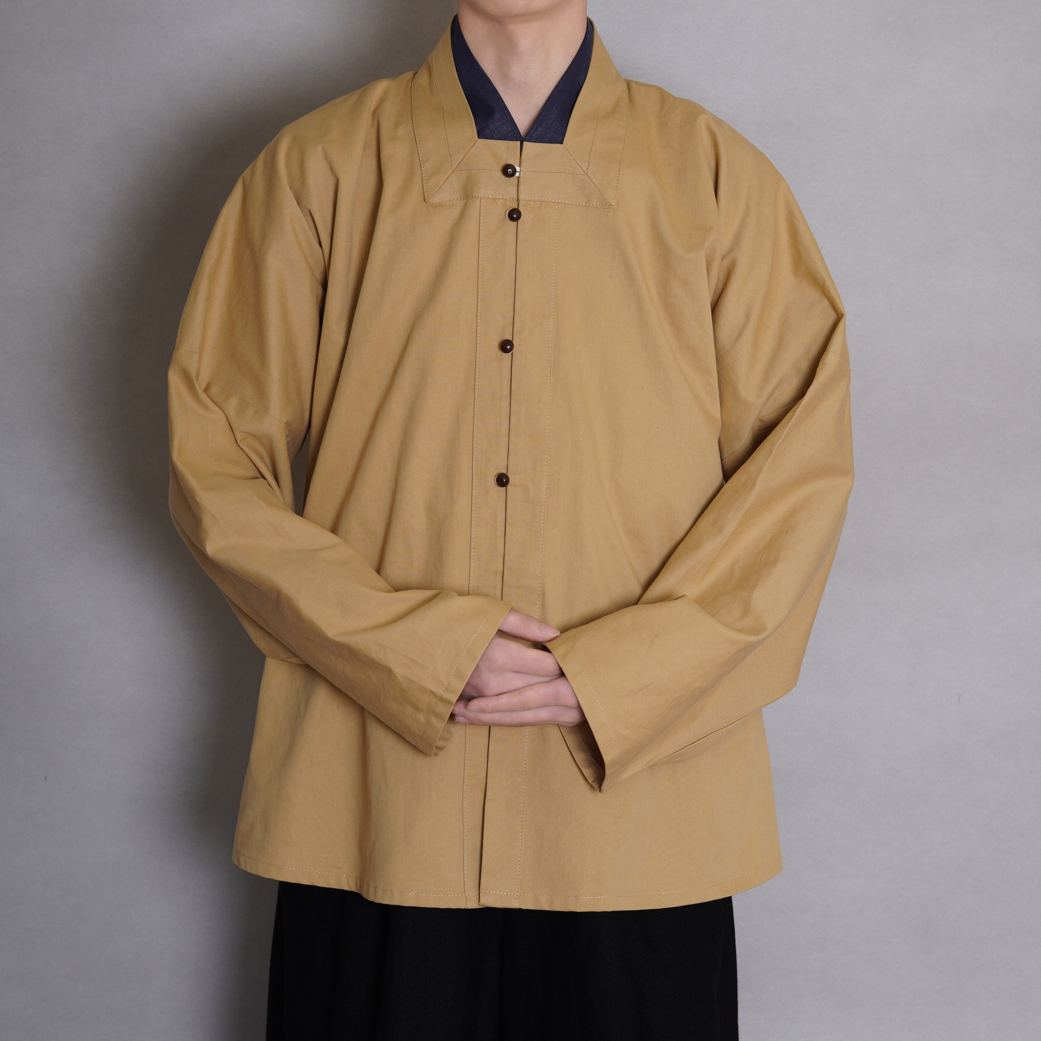 青山渐汉服明制方领对襟弓袋袖短衫纯棉素色国风外套日常春秋上衣,淘宝优惠券,粉丝福利购,淘宝优惠卷