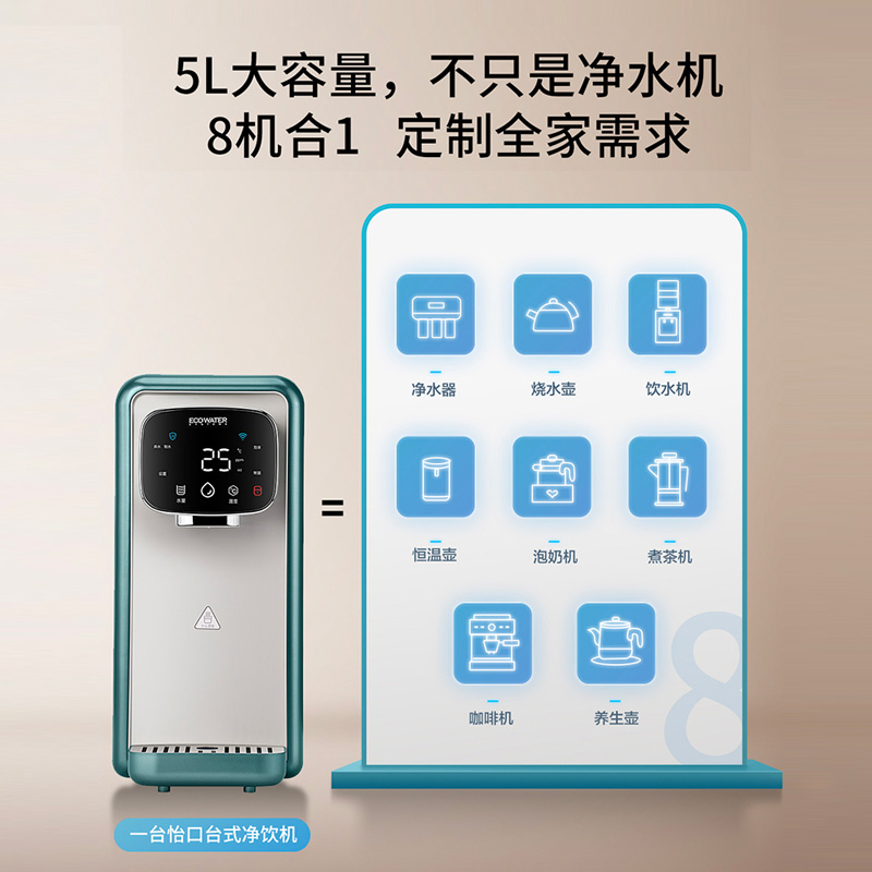 【政府补贴】怡口台式直饮加热一体机净水即热式直饮水机RO反渗透