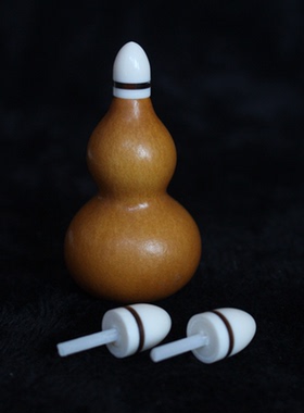天然手捻小葫芦镶口新款蜜胺子弹头嘴葫芦配件文玩手把件帽赛子头