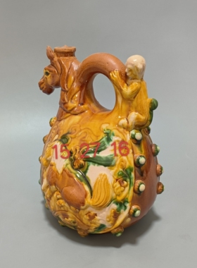 马上封侯提梁壶风水摆件工艺品