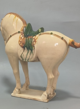 唐马陶瓷摆件马到成功玄关镇宅