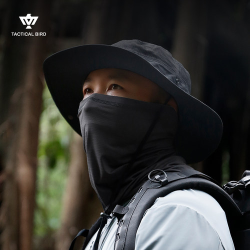 战术鸟冰戟丨真冰丝夏季防晒面罩全脸网面遮阳防紫外线男脖套围脖 - 图3