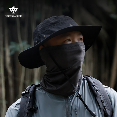战术鸟冰戟丨真冰丝夏季防晒面罩全脸网面遮阳防紫外线男脖套围脖 - 图1