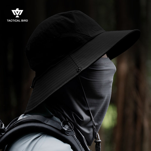 战术鸟冰戟丨真冰丝夏季防晒面罩全脸网面遮阳防紫外线男脖套围脖 - 图0