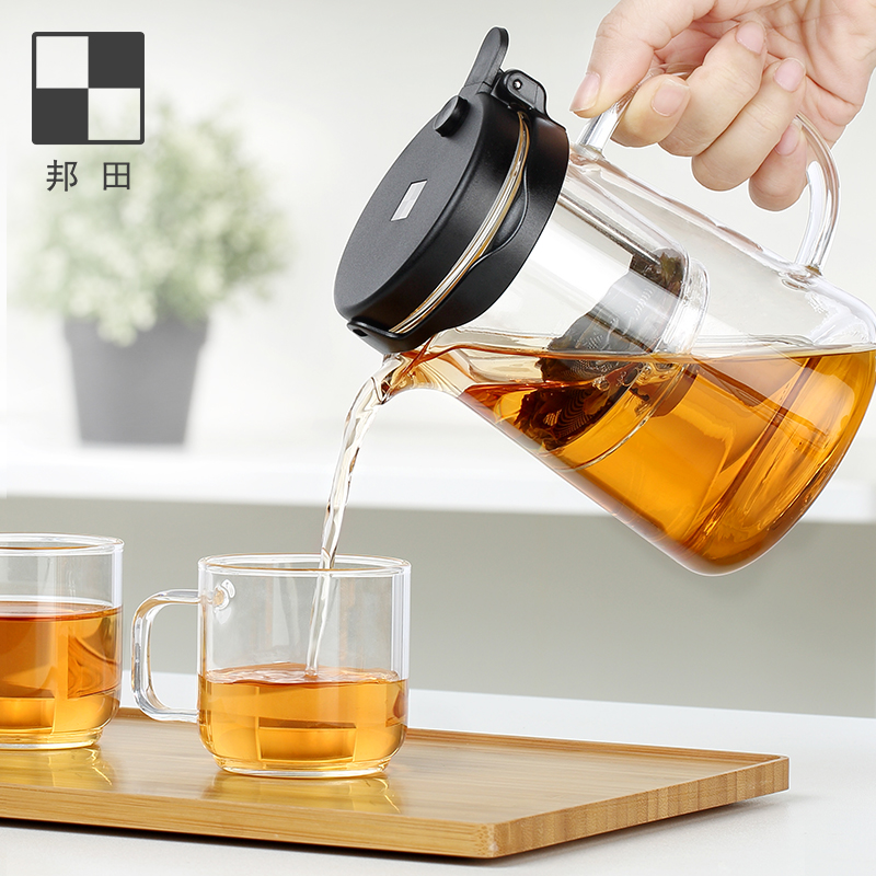 邦田 飘逸杯泡茶壶 可拆洗全玻璃内胆办公室简易冲茶器 家用茶具 - 图0