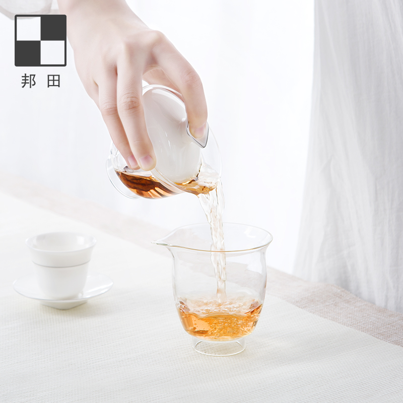 邦田 羊脂玉陶瓷盖碗茶具套装家用功夫泡茶具三才盖碗送礼八件套 - 图1