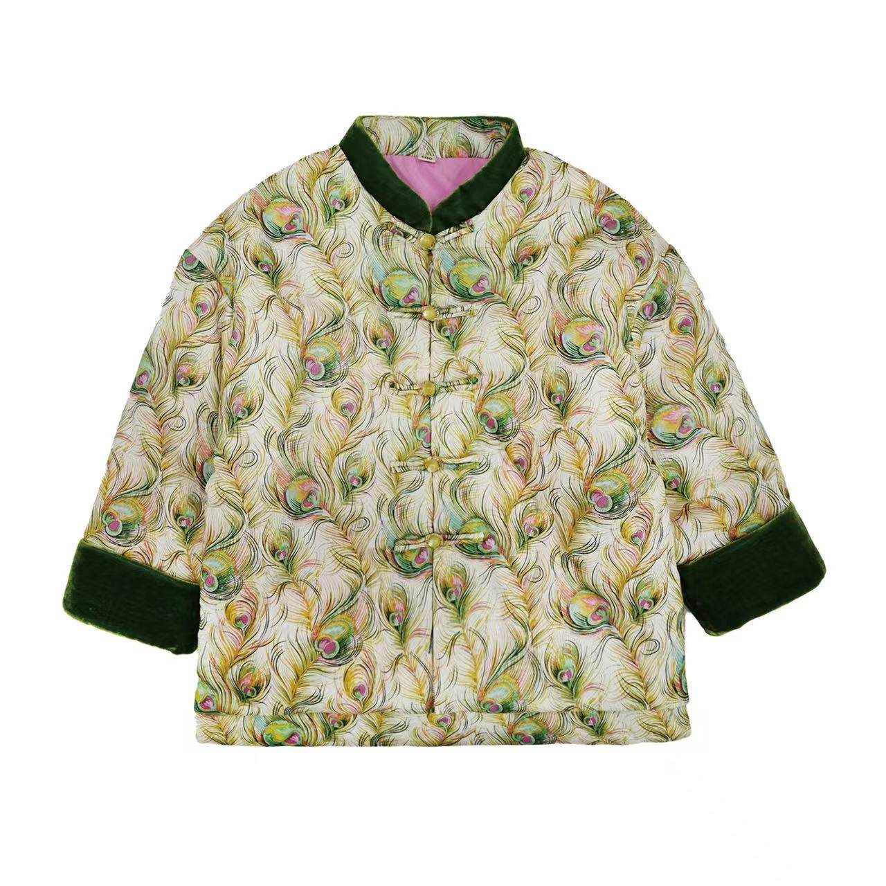 男童唐装新年装薄棉冬季儿童中国风汉服女童中式周岁丝绒上衣唐装 - 图3