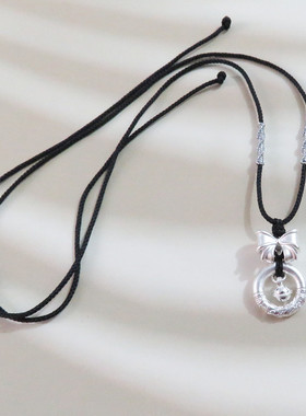 999足银蝴蝶结祥云项链