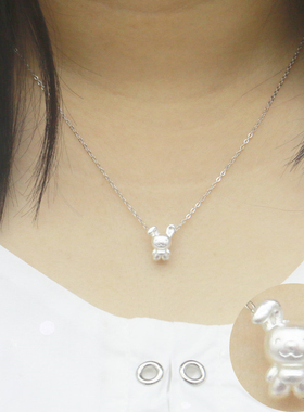 999足银女兔子项链锁骨链