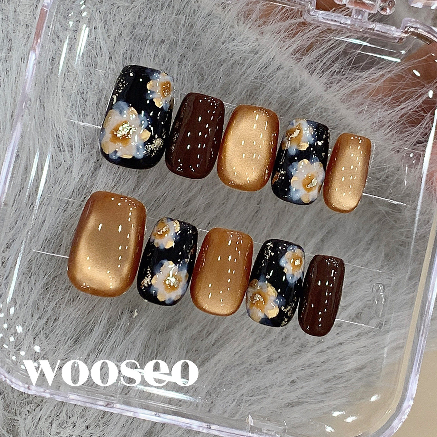 美拉德猫眼穿戴甲短款秋冬高级感手工指甲贴片2026新款穿戴式美甲,淘宝优惠券,粉丝福利购,淘宝优惠卷