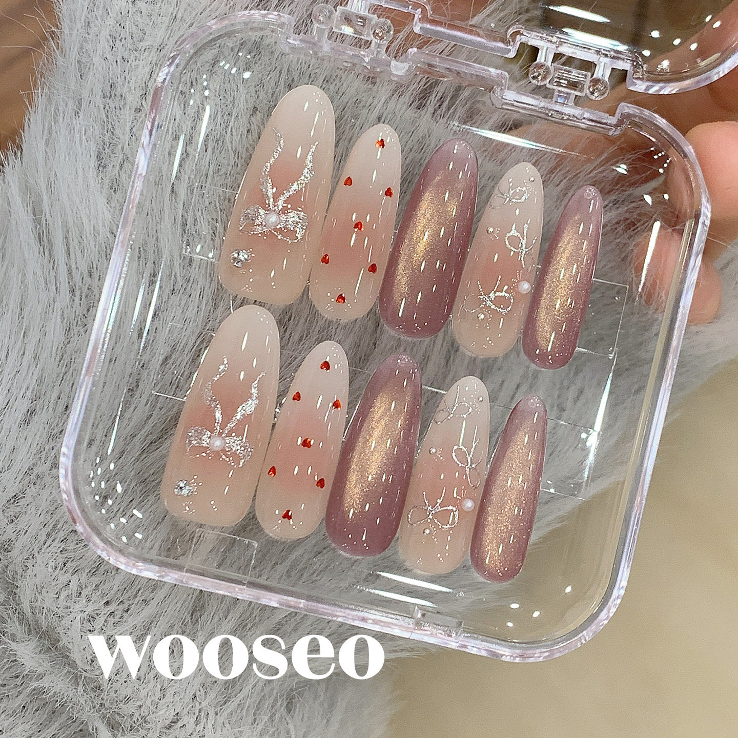 猫眼穿戴甲中长款秋冬高级感富家千金指甲贴片2026款手工穿戴美甲,淘宝优惠券,粉丝福利购,淘宝优惠卷