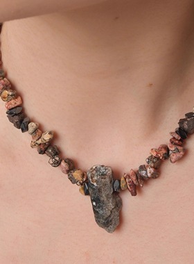 GetEmON原创高级感轻奢小众废土风情侣原石嘻哈男女美式锁骨项链