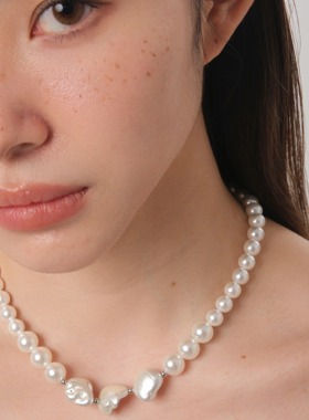 GetEmON原创高级感明星轻奢小众情侣巴洛克珍珠嘻哈潮锁骨项链