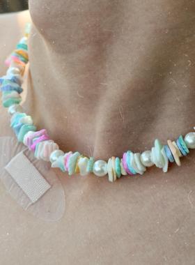 新款彩色贝壳项链项链