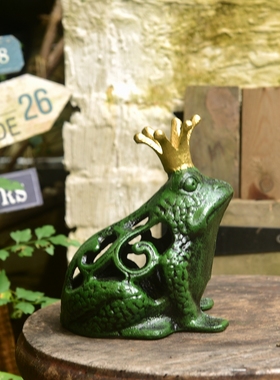 摆件花园园艺杂货铸铁青蛙王子