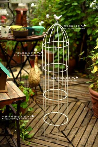 铁线莲专用铁艺鸟笼花架  花支架  植物爬藤架  适合2加仑盆推荐 - 图1