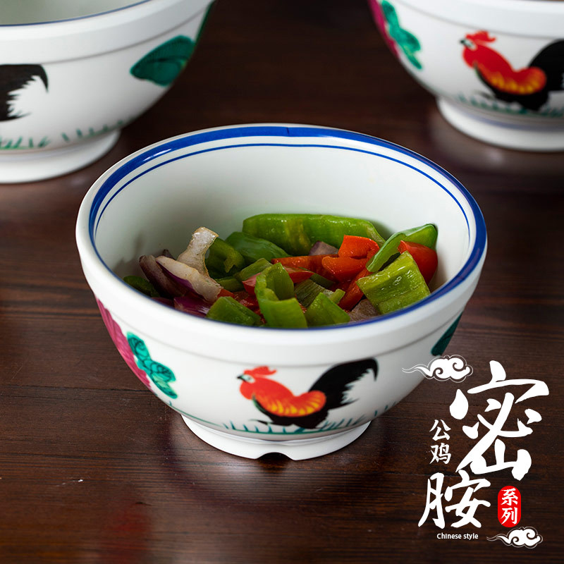 密胺耐摔公鸡碗鸡公仿瓷面碗喇叭斗笠麻拉面防烫饭碗仿古餐馆餐具_虎窝淘