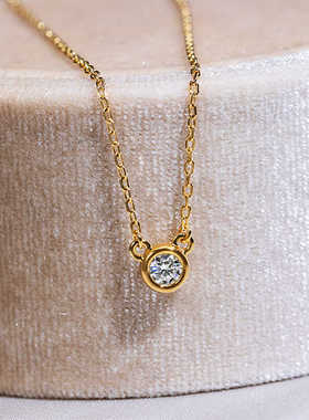 Mozz莫桑钻S925银镀金泡泡款项链