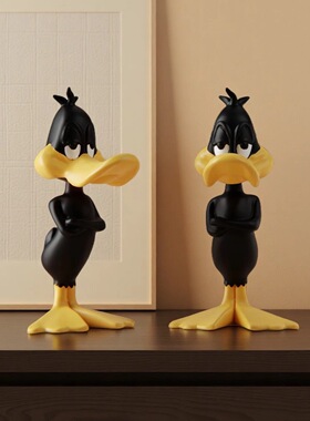 达菲鸭个性头戴耳机架耳麦架收纳支架家居电视柜摆件电脑桌面装饰