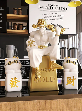 肌肉财神爷开业礼物招财摆件创意生日礼物健身房办公室店铺装饰品