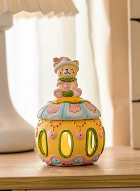 马戏团小象收纳可放香薰蜡烛家用卧室生日礼物女生朋友闺蜜高级