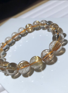 厂家直销天然钛金手串晶体近玻璃体发丝粗顺男女款钛金手链