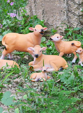 diy阳台植物微景观奶牛装饰品