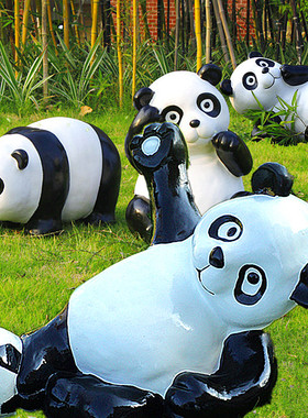 可爱风大熊猫庭院幼儿园工艺品