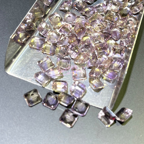 天然紫黄晶  5 6 7 8 9 10 12MM 裸石戒面紫黄晶原石八角方形 - 图3