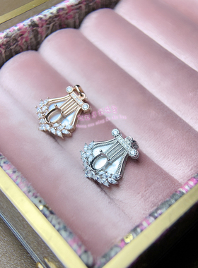 925银吊坠空托 椭圆形 5*7MM 女款镶嵌用项坠银托项链空托