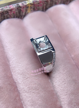 925银男款戒托 圆形 6.5 8 9MM 镶嵌宝石用男士银托空托