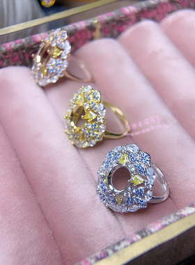 925银戒指空托 椭圆形8*10MM 女款镶嵌用银戒托空托