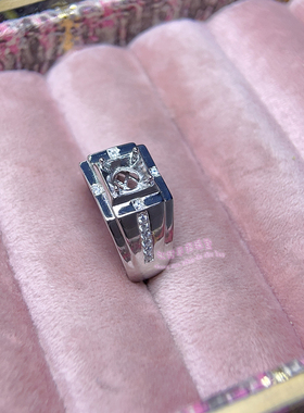 925银男款戒指空托圆形6.5M