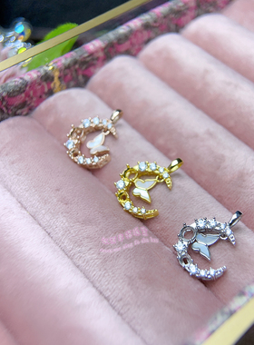 925银吊坠空托  圆形3 4MM 女款镶嵌宝石银托项坠空托项链银托