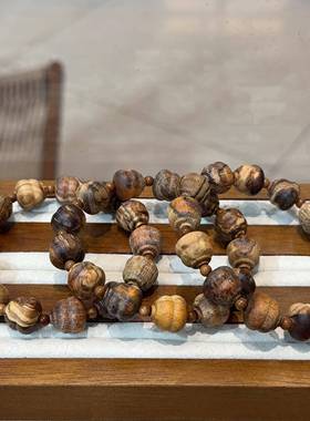 沉香贡木妖花小葫芦手串奶香文玩手链原木男女单圈手串文玩饰品