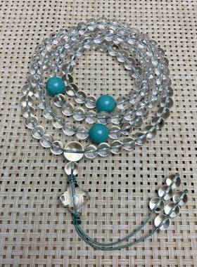 雪巴晶透琉璃脖挂链尼泊尔风格民族风配饰搭配手工棉绳流苏通用款