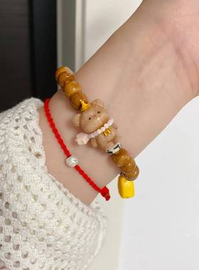 原创鹿角根付生日熊库克老型手链礼物