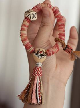 驼骨药片搭配料器咒点根付小丑三通佛珠女男款民族风DIY原创手持