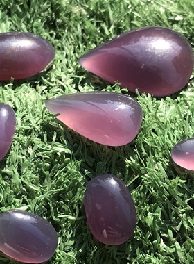 天然灰紫玉髓玛瑙裸石椭圆/水滴