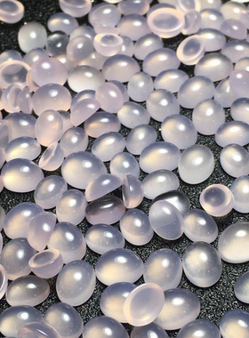 天然粉玉晶椭圆形粉晶戒面裸石可镶嵌戒指吊坠耳钉手链6*8mm