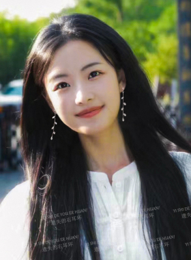 温柔气质柳树叶子长款女耳环耳夹