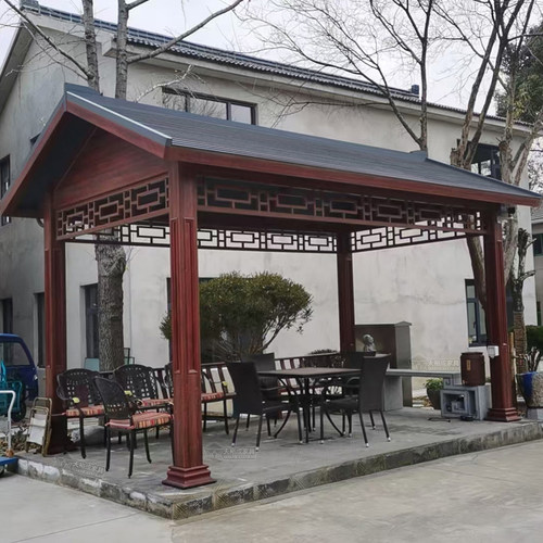 户外铝合金凉亭别墅庭院花园长廊凉亭院子室外中式古建吸烟景观亭 - 图1