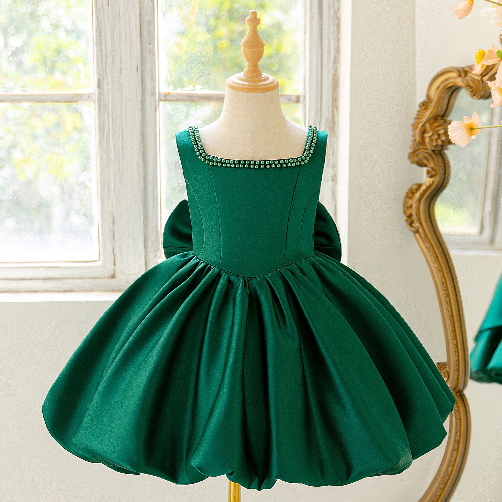 洋气女童无袖背心裙子儿童粉色蓬蓬公主裙蝴蝶结露背连衣裙演出服,淘宝优惠券,粉丝福利购,淘宝优惠卷